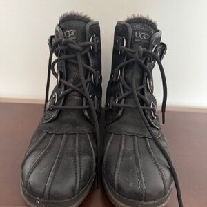 Ladies UGG black suede booties size 9